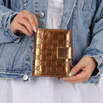Gucci Metallic Bronze Monogram Agenda Cover - FashioNica