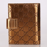 Gucci Metallic Bronze Monogram Agenda Cover - FashioNica