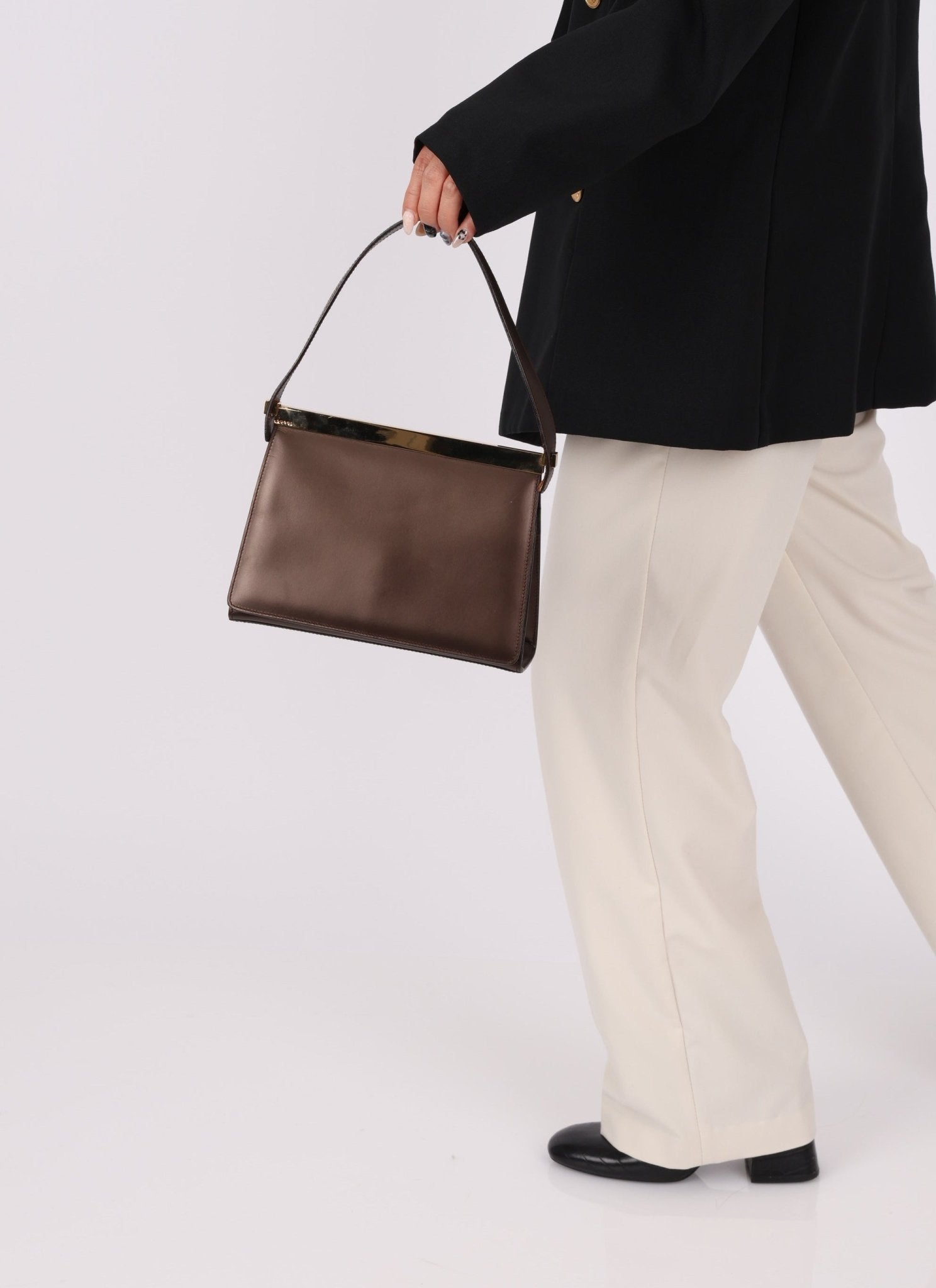 Gucci Metallic Brown Frame Shoulder Bag - FashioNica