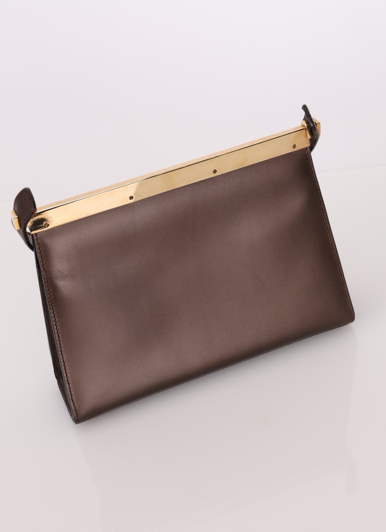 Gucci Metallic Brown Frame Shoulder Bag - FashioNica