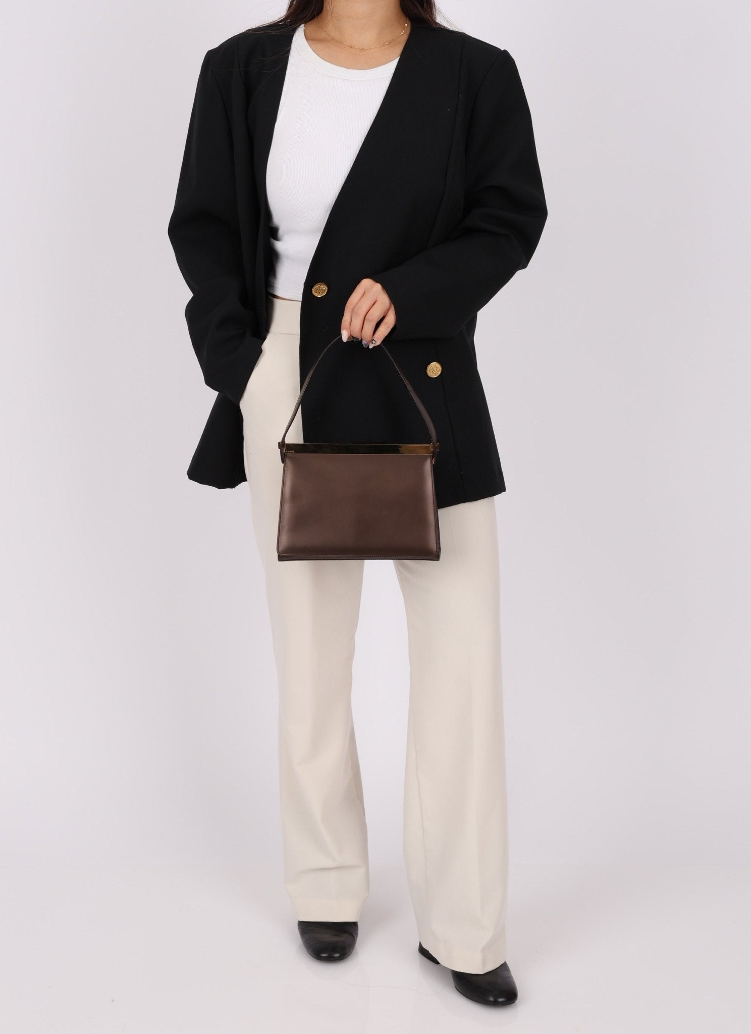 Gucci Metallic Brown Frame Shoulder Bag - FashioNica