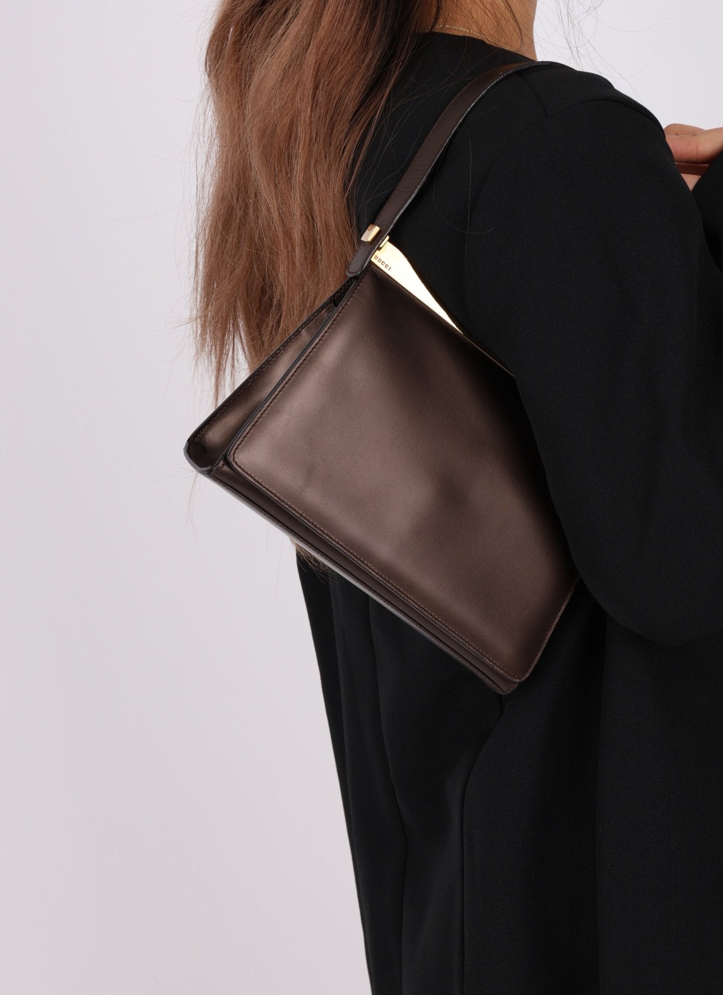 Gucci Metallic Brown Frame Shoulder Bag - FashioNica