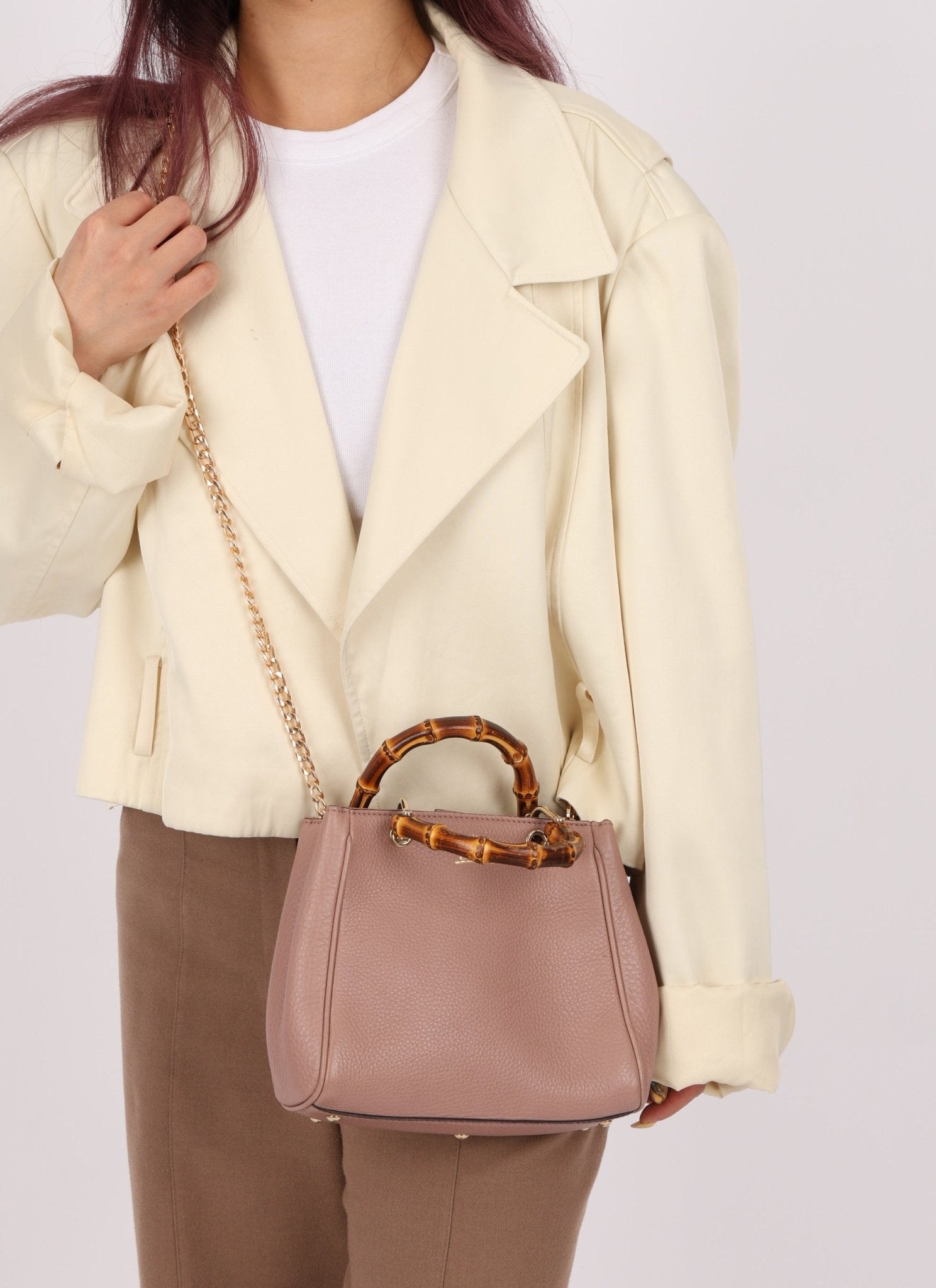 Gucci Mini Leather Bamboo Shopper Tote - FashioNica