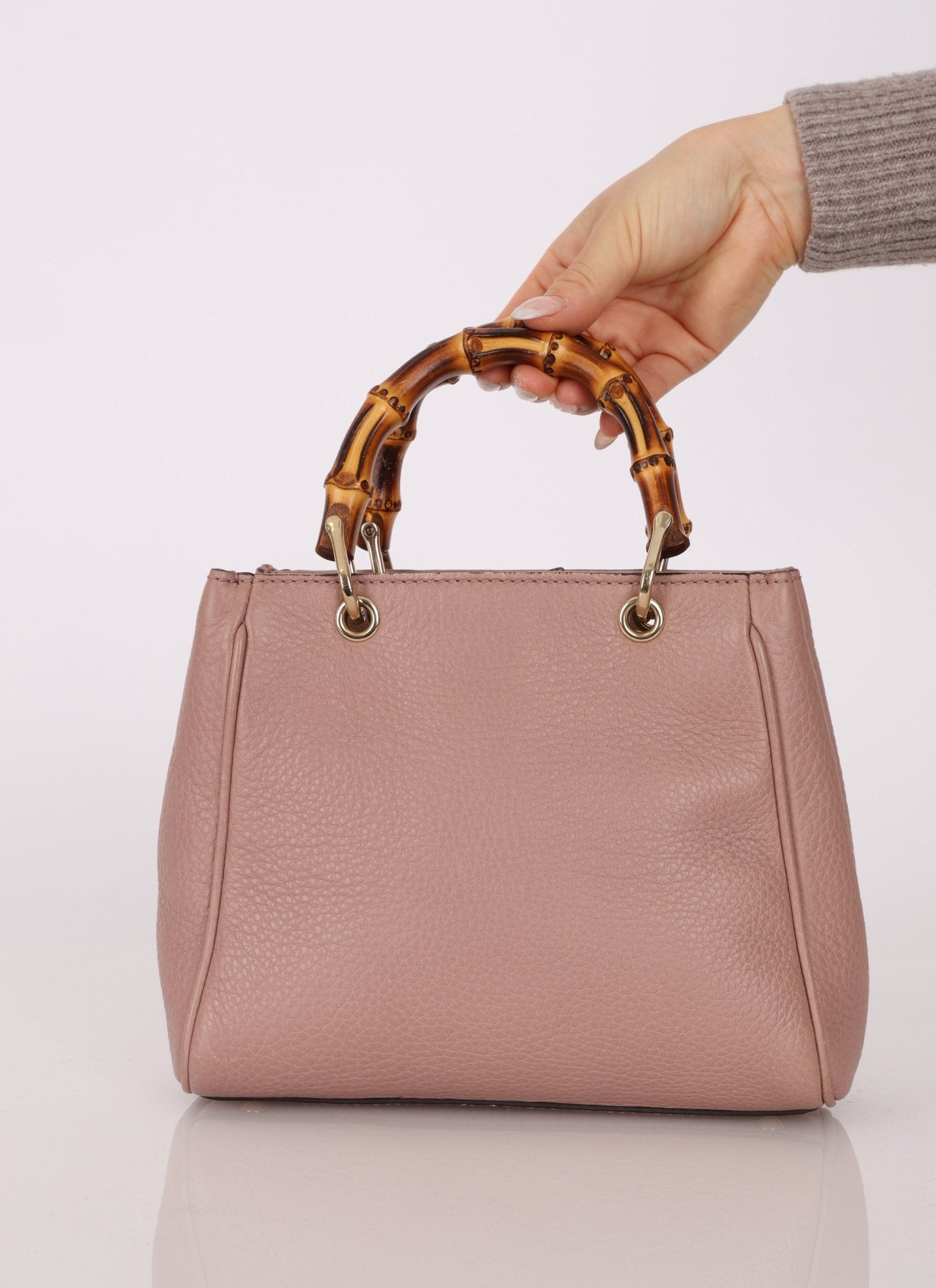 Gucci Mini Leather Bamboo Shopper Tote - FashioNica
