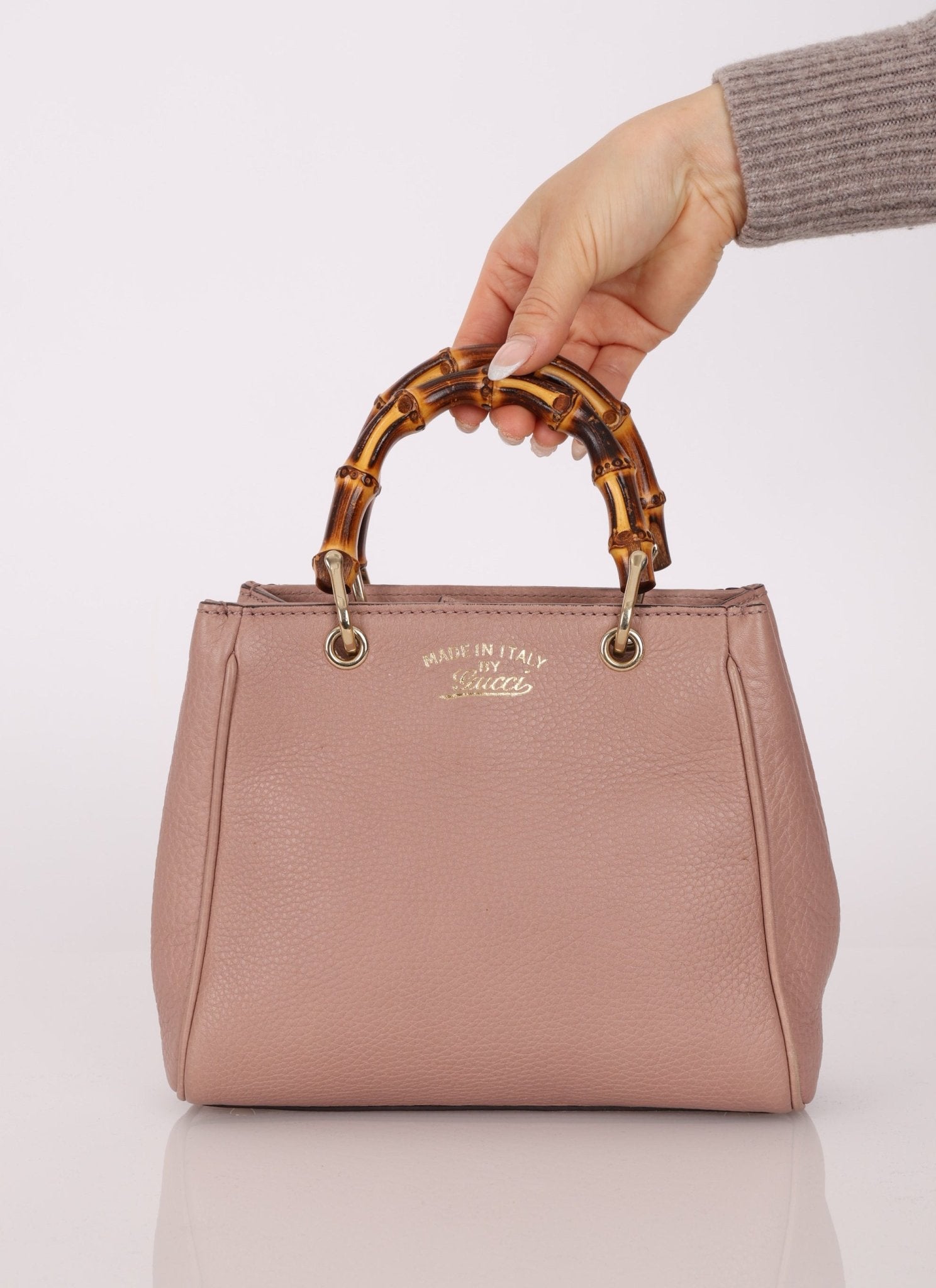 Gucci Mini Leather Bamboo Shopper Tote - FashioNica