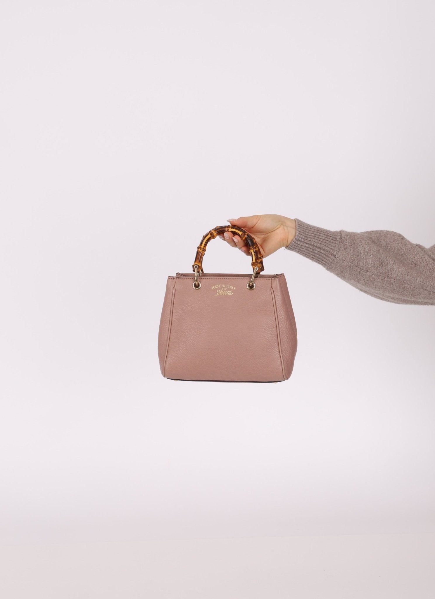 Gucci Mini Leather Bamboo Shopper Tote - FashioNica