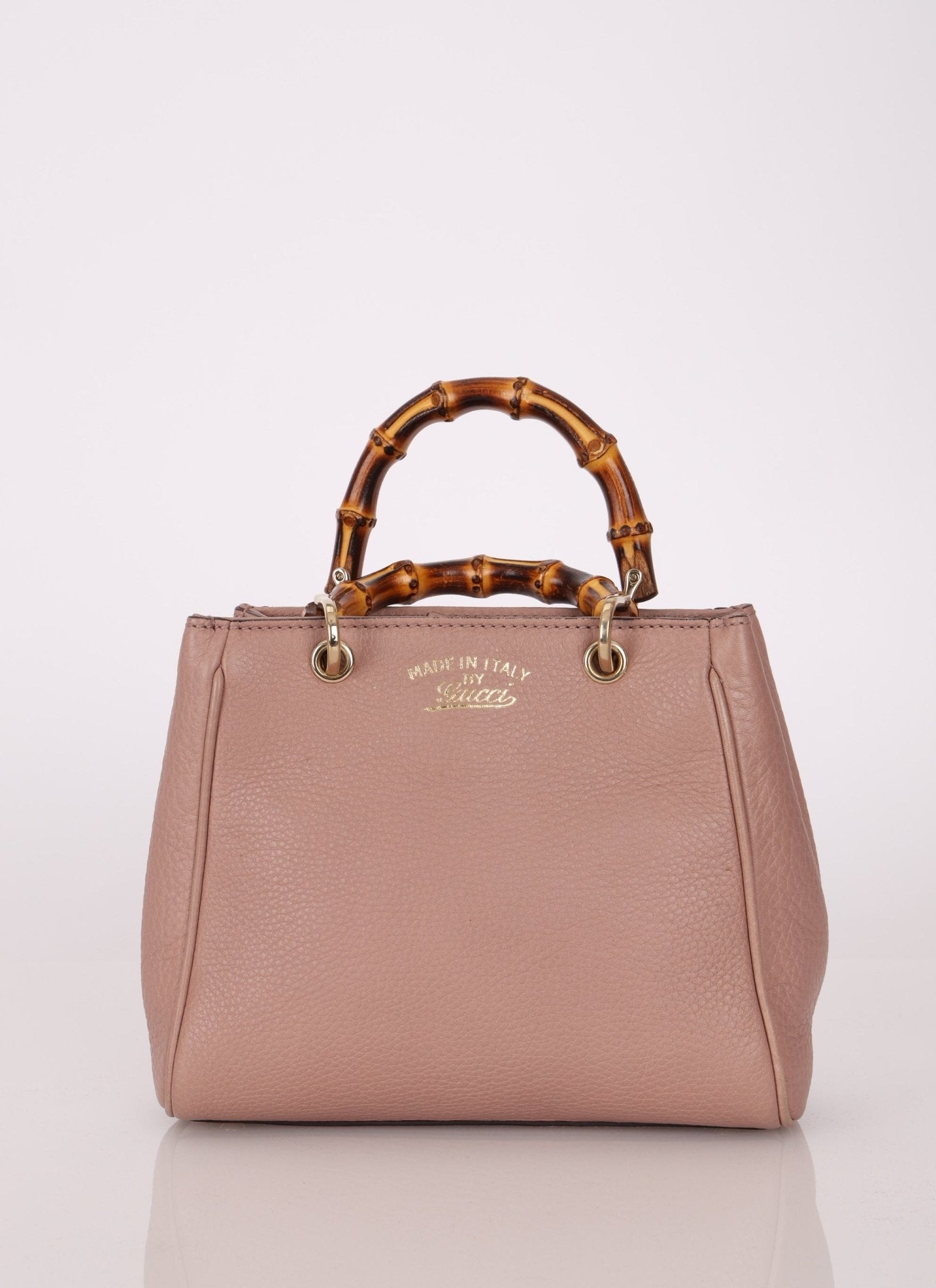 Gucci Mini Leather Bamboo Shopper Tote - FashioNica