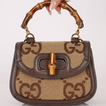 Gucci Monogram Bamboo Top Handle Bag - FashioNica