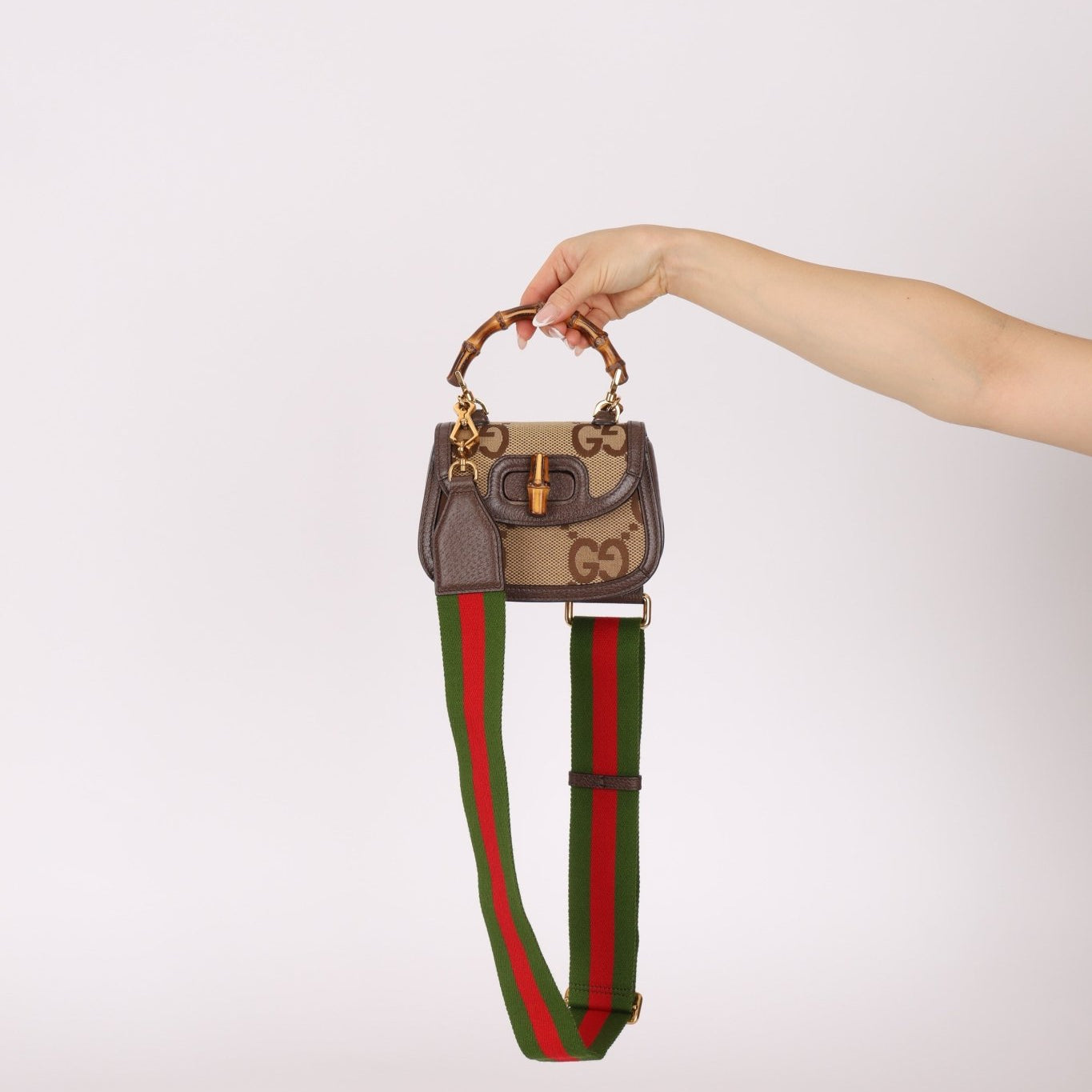 Gucci Monogram Bamboo Top Handle Bag - FashioNica