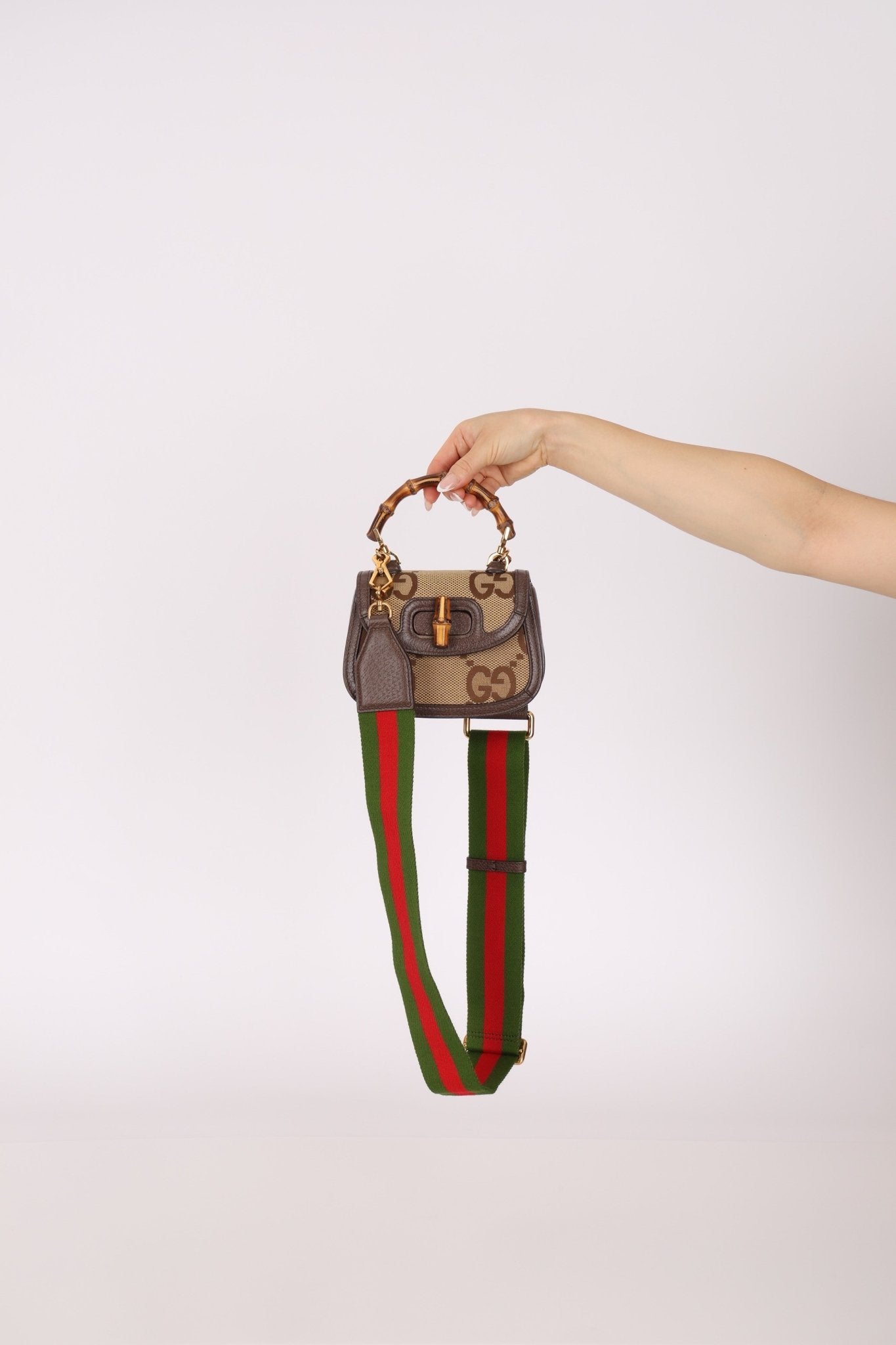 Gucci Monogram Bamboo Top Handle Bag - FashioNica