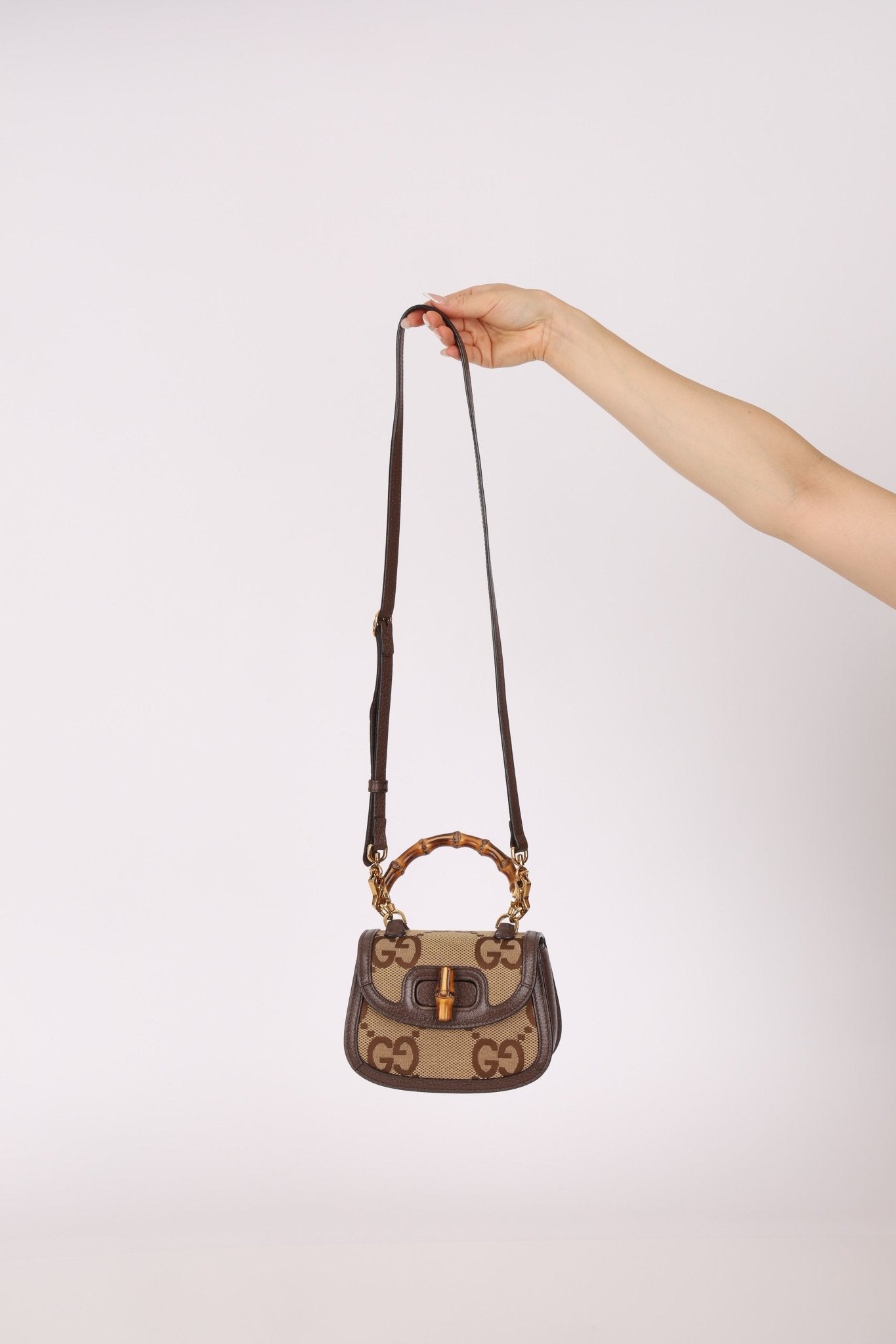 Gucci Monogram Bamboo Top Handle Bag - FashioNica
