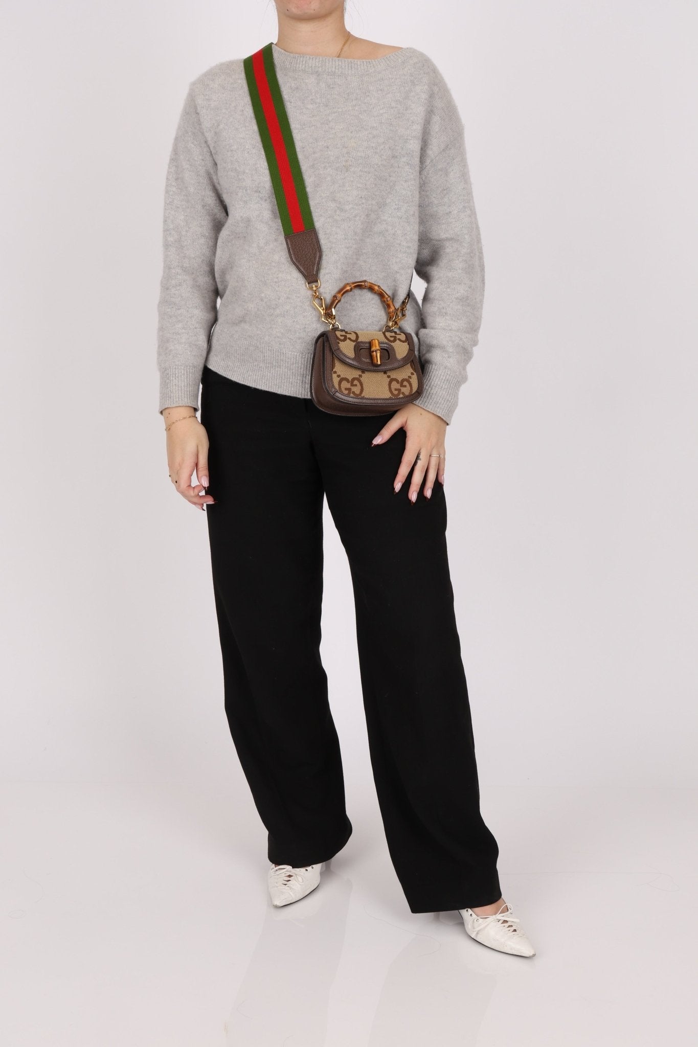 Gucci Monogram Bamboo Top Handle Bag - FashioNica