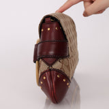 Gucci Monogram Bordeaux Horsebit Pochette - FashioNica