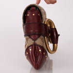 Gucci Monogram Bordeaux Horsebit Pochette - FashioNica