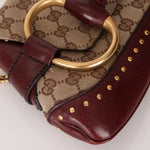Gucci Monogram Bordeaux Horsebit Pochette - FashioNica