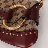 Gucci Monogram Bordeaux Horsebit Pochette - FashioNica