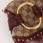 Gucci Monogram Bordeaux Horsebit Pochette - FashioNica