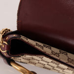 Gucci Monogram Bordeaux Horsebit Pochette - FashioNica