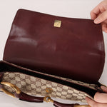 Gucci Monogram Bordeaux Horsebit Pochette - FashioNica
