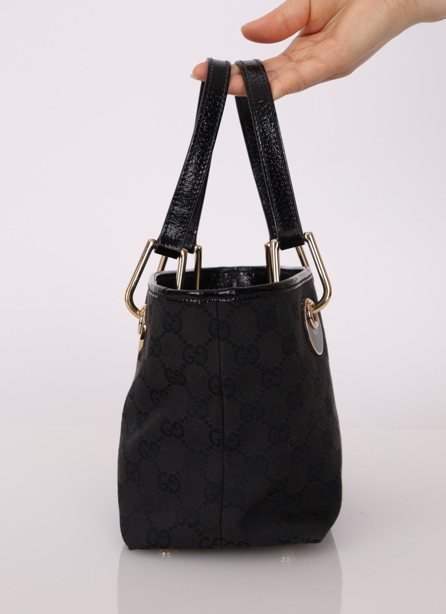 Gucci Monogram Canvas Black Mini Tote Bag - FashioNica