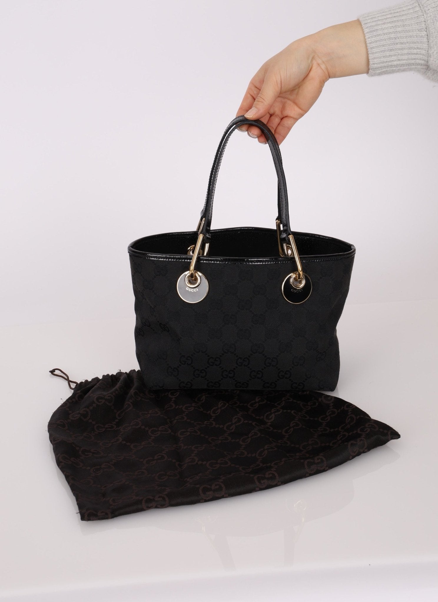 Gucci Monogram Canvas Black Mini Tote Bag - FashioNica