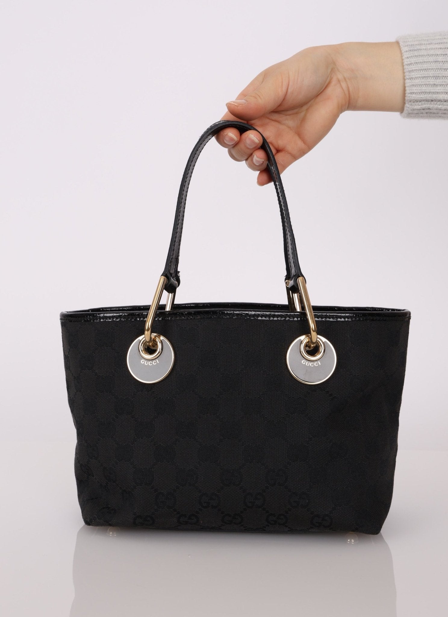 Gucci Monogram Canvas Black Mini Tote Bag - FashioNica