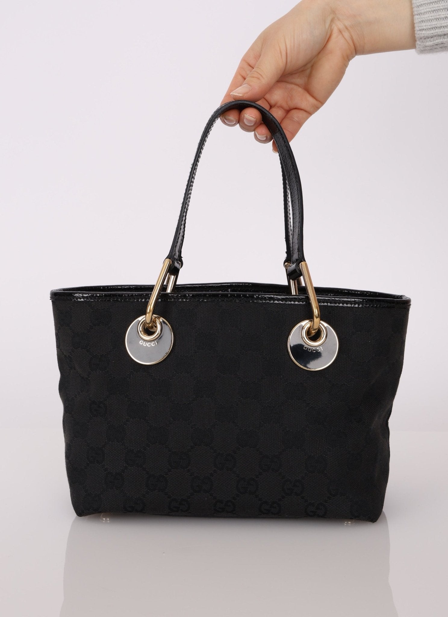 Gucci Monogram Canvas Black Mini Tote Bag - FashioNica