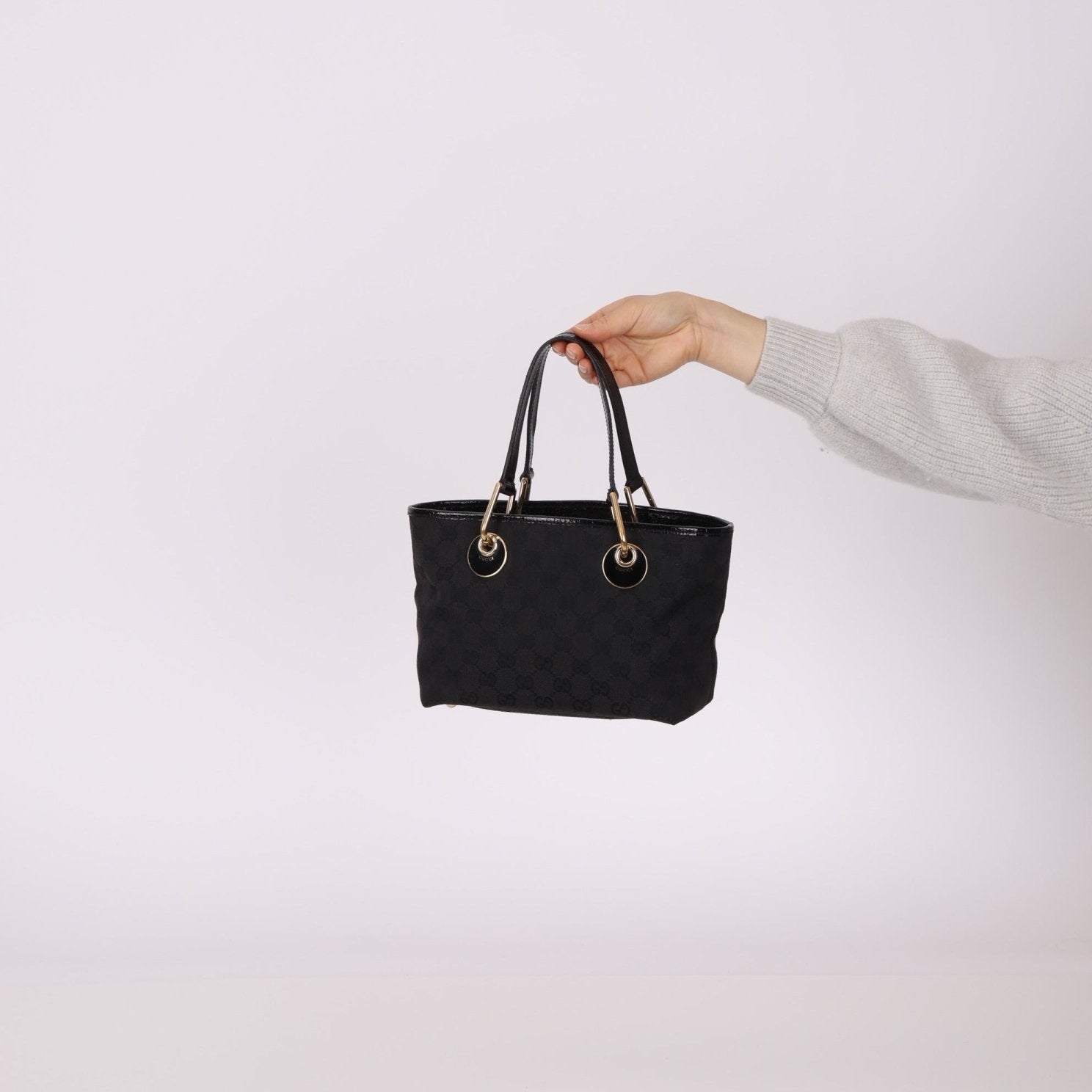Gucci Monogram Canvas Black Mini Tote Bag - FashioNica