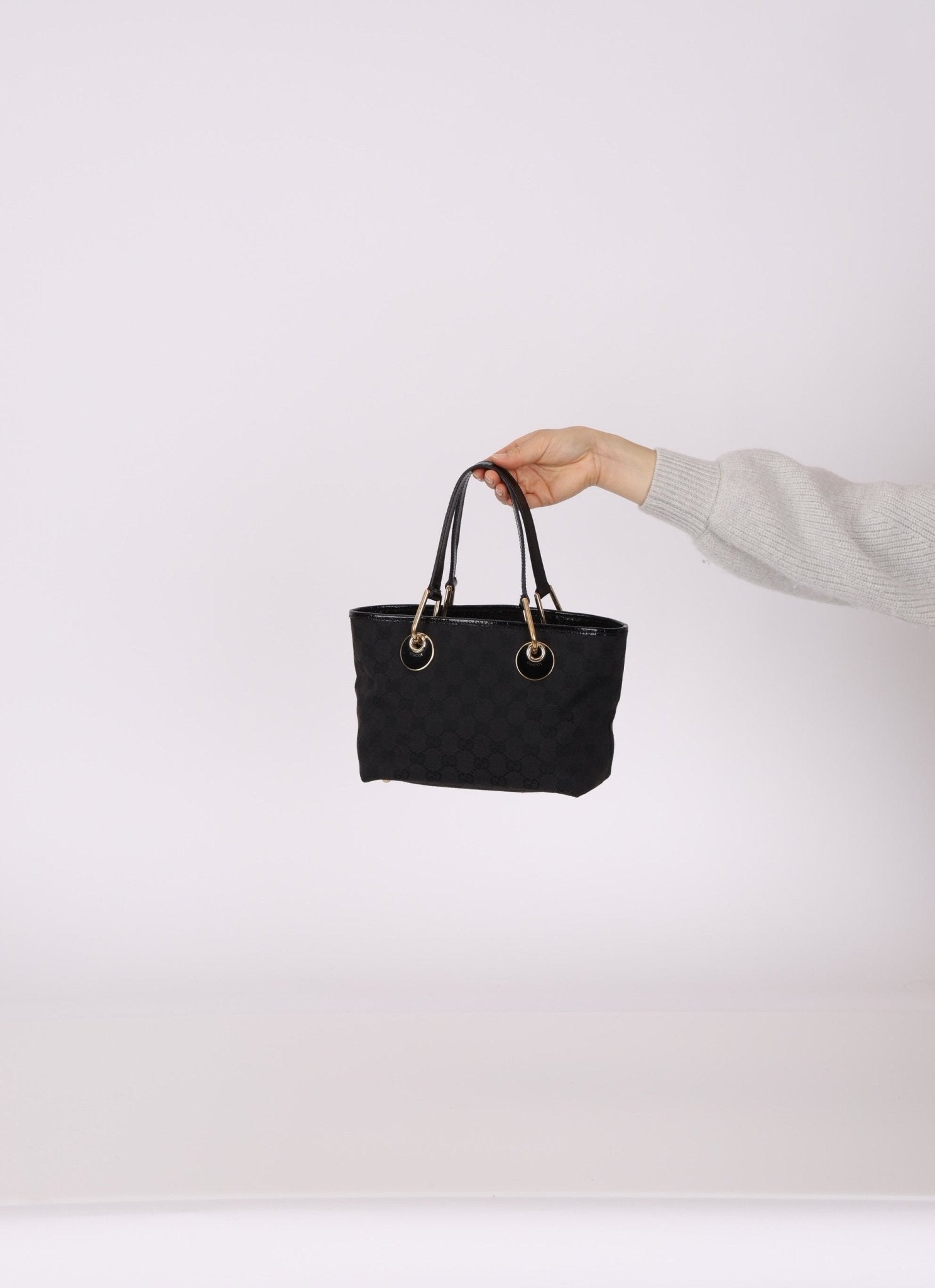 Gucci Monogram Canvas Black Mini Tote Bag - FashioNica