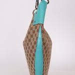 Gucci Monogram Canvas Half Moon Whipstitch Hobo - FashioNica