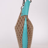 Gucci Monogram Canvas Half Moon Whipstitch Hobo - FashioNica