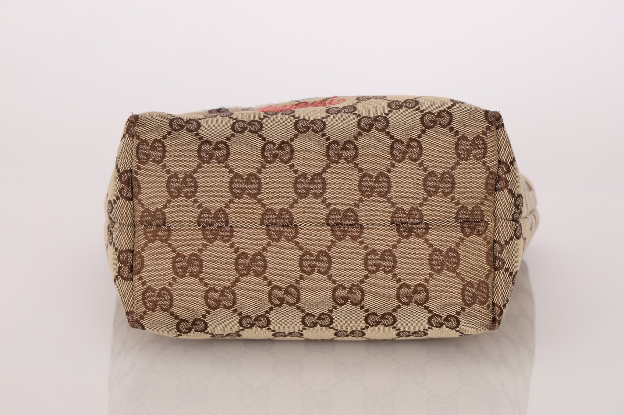 Gucci Monogram Canvas Mushroom Embroidered Tote - FashioNica