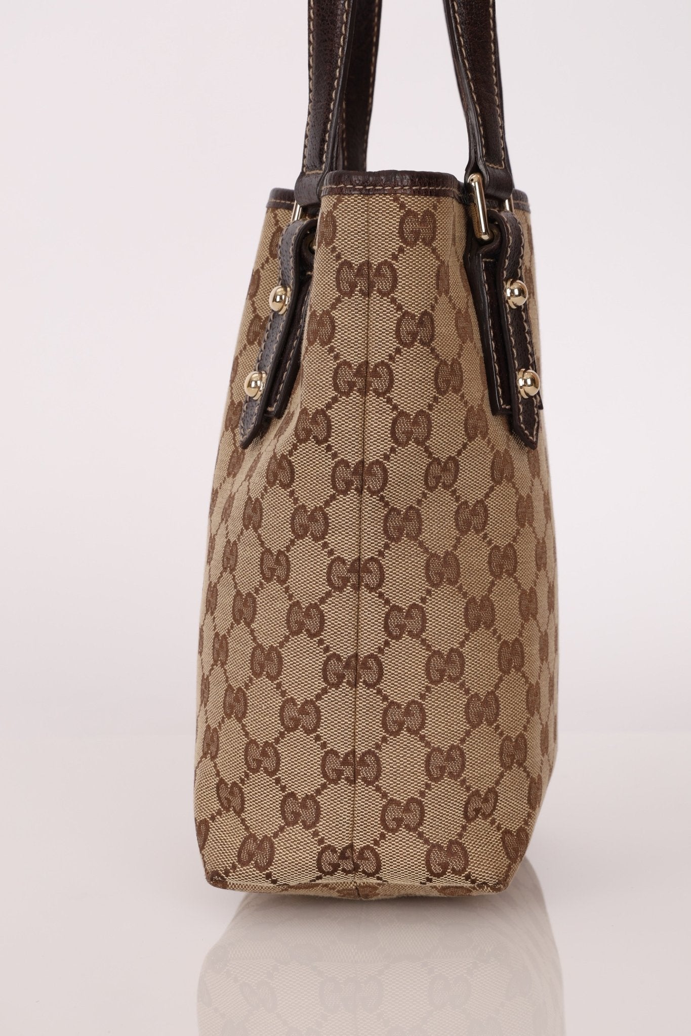 Gucci Monogram Canvas Mushroom Embroidered Tote - FashioNica