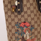 Gucci Monogram Canvas Mushroom Embroidered Tote - FashioNica