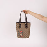Gucci Monogram Canvas Mushroom Embroidered Tote - FashioNica