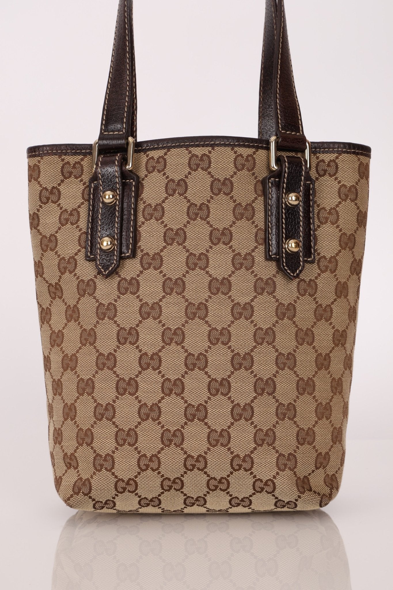Gucci Monogram Canvas Mushroom Embroidered Tote - FashioNica