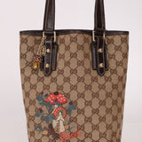 Gucci Monogram Canvas Mushroom Embroidered Tote - FashioNica
