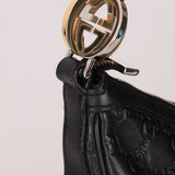 Gucci Monogram Embossed Leather Hobo - FashioNica