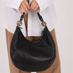 Gucci Monogram Embossed Leather Hobo - FashioNica