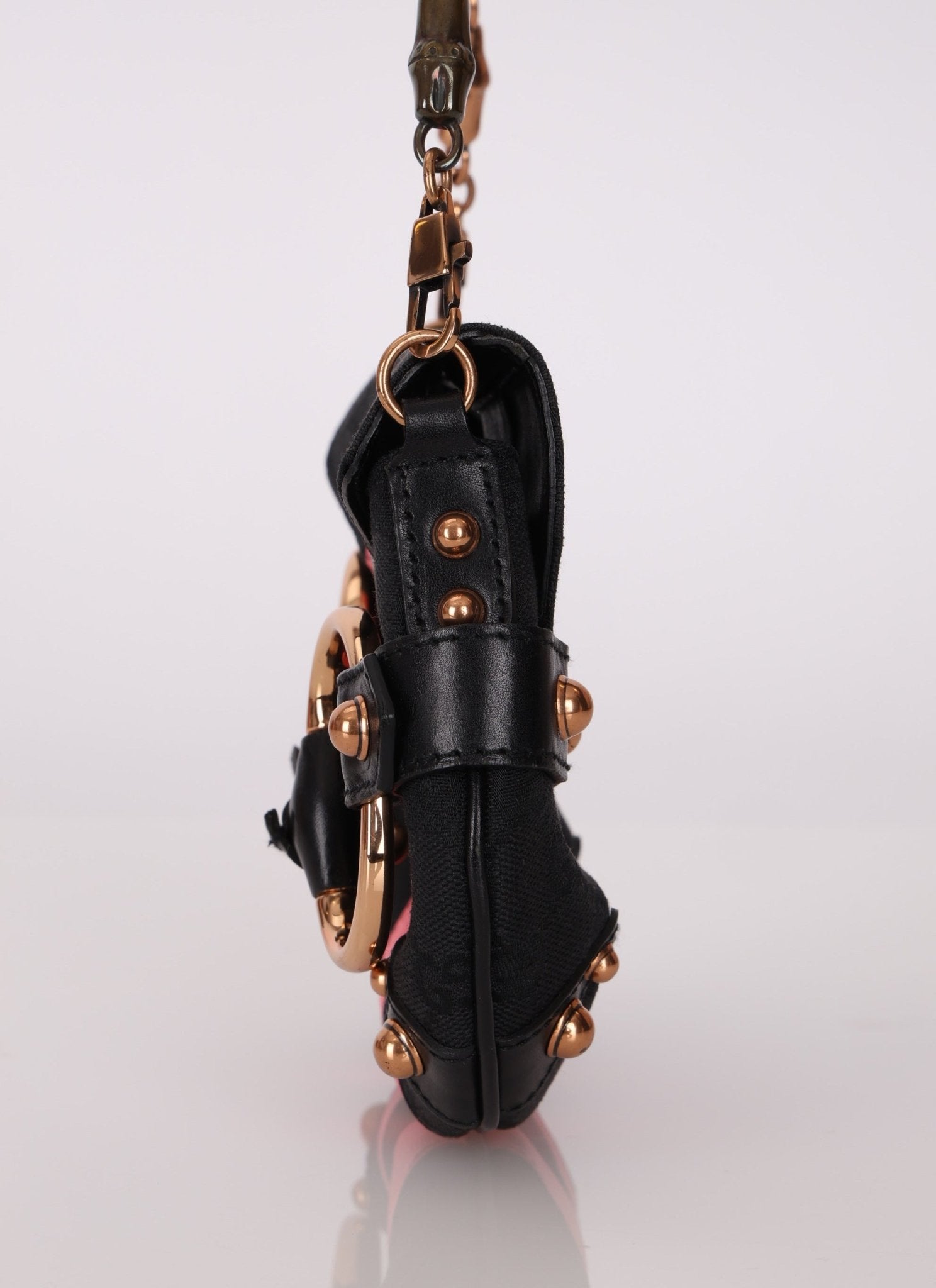 Gucci Monogram Horsebit Web Bamboo Chain Flap RGHW - FashioNica