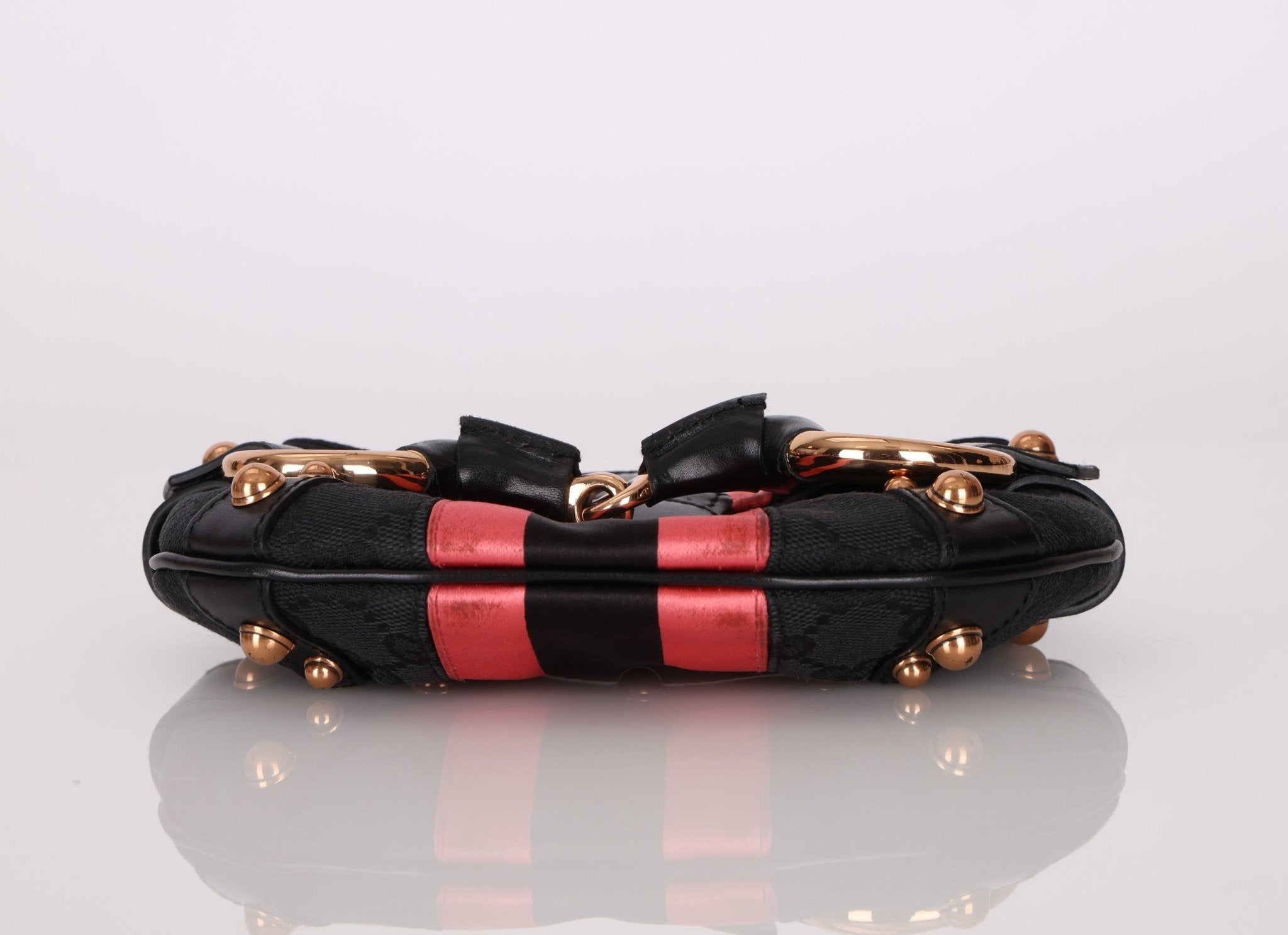 Gucci Monogram Horsebit Web Bamboo Chain Flap RGHW - FashioNica