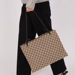 Gucci Monogram Leather Braided Tote - FashioNica