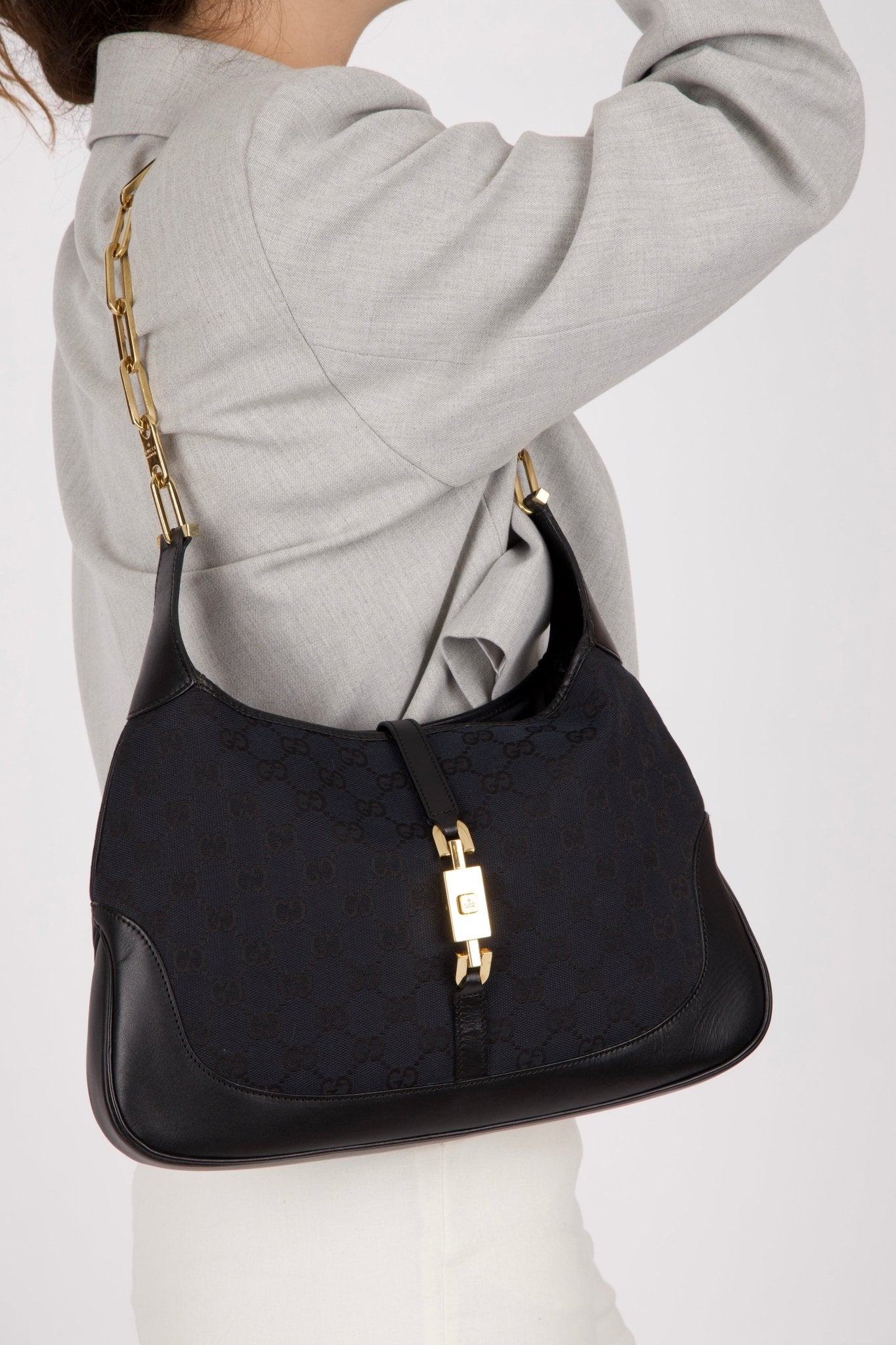 Gucci Monogram Medium Chain Jackie - FashioNica