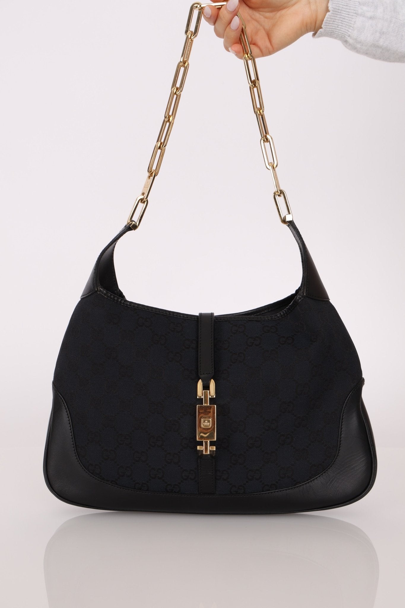 Gucci Monogram Medium Chain Jackie - FashioNica