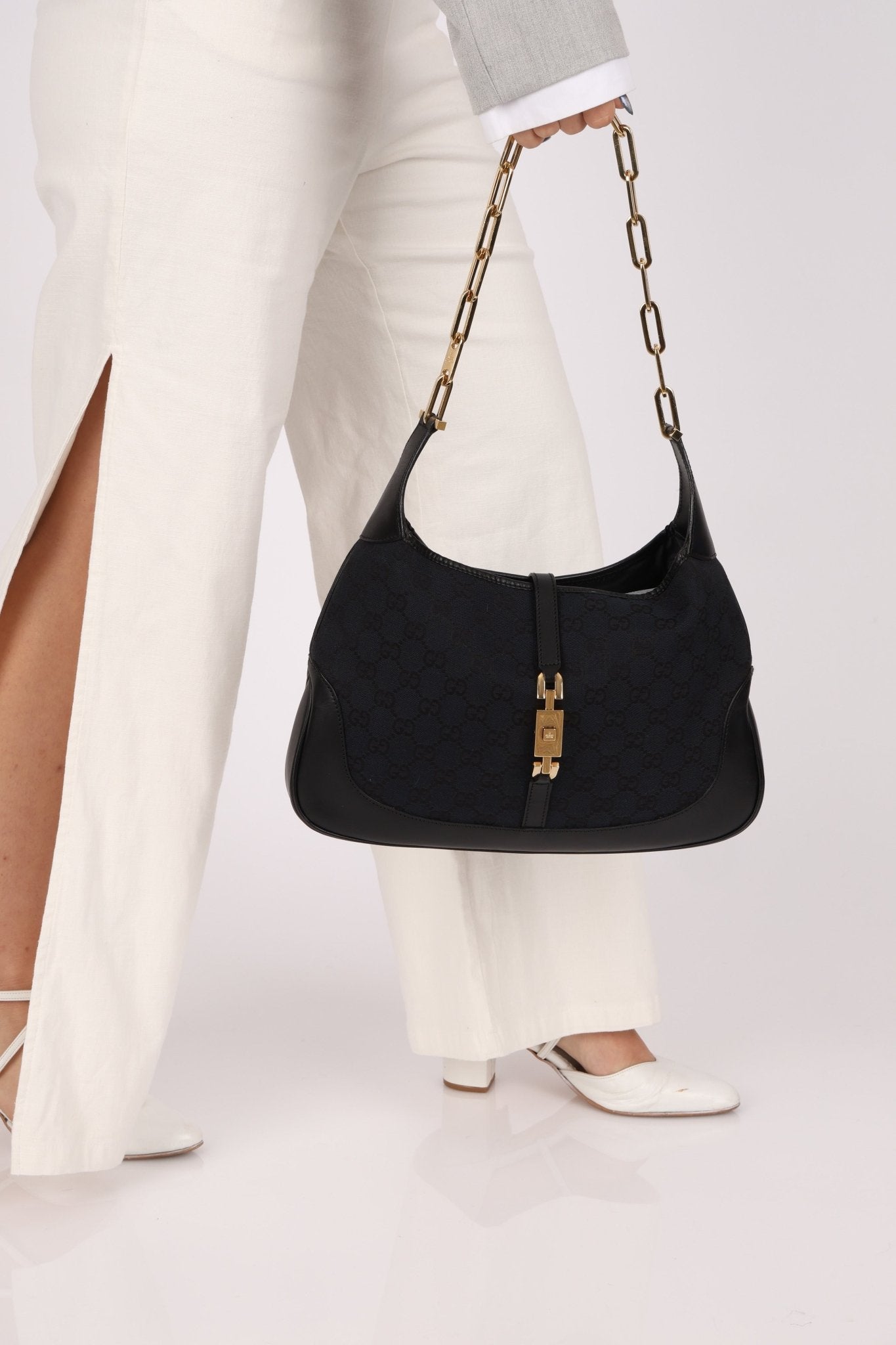 Gucci Monogram Medium Chain Jackie - FashioNica