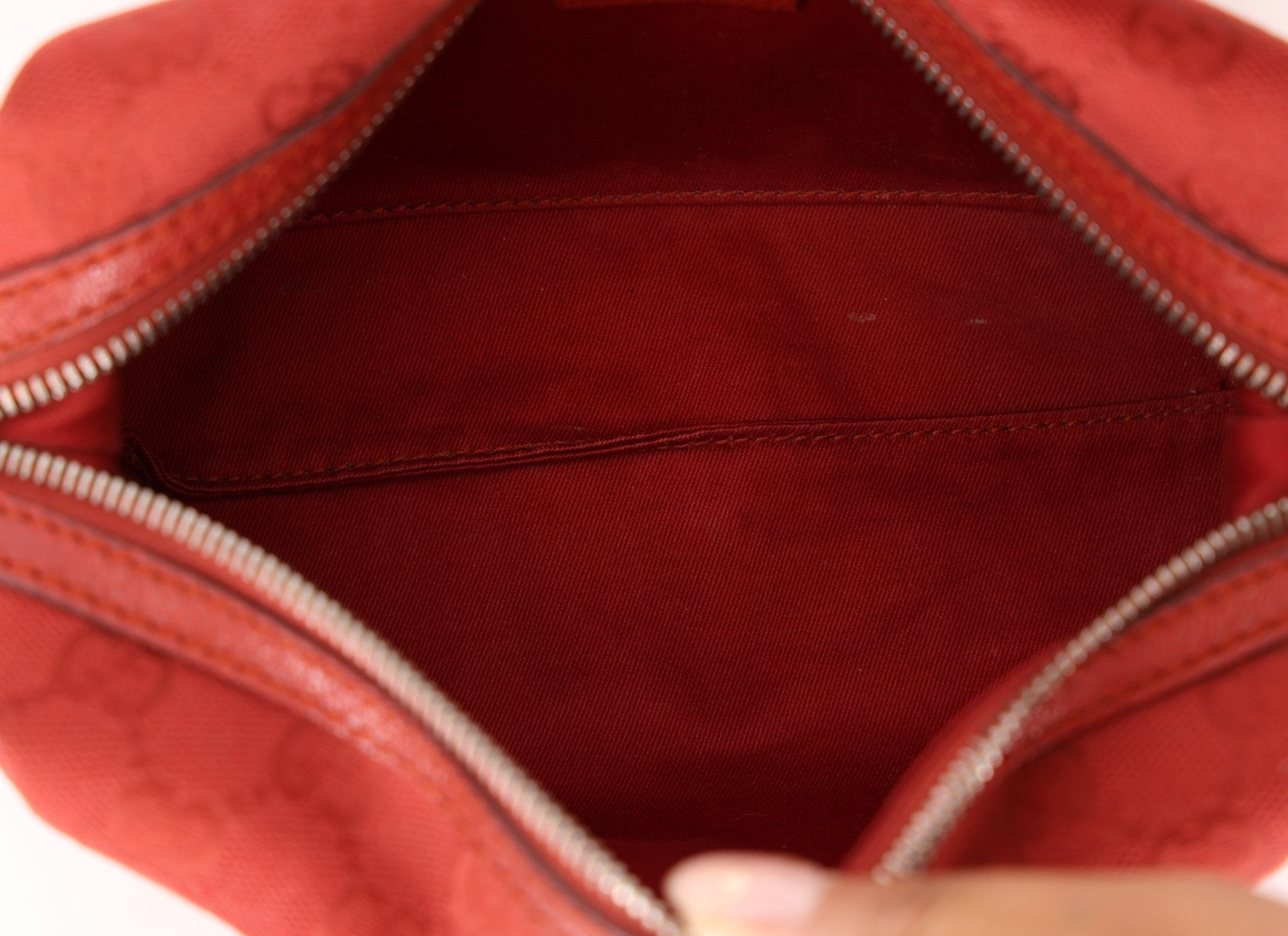 Gucci Monogram Mini Red Boston Bag - FashioNica