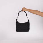 Gucci Monogram Nylon Bamboo Shoulder Bag - FashioNica