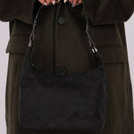 Gucci Monogram Nylon Bamboo Shoulder Bag - FashioNica