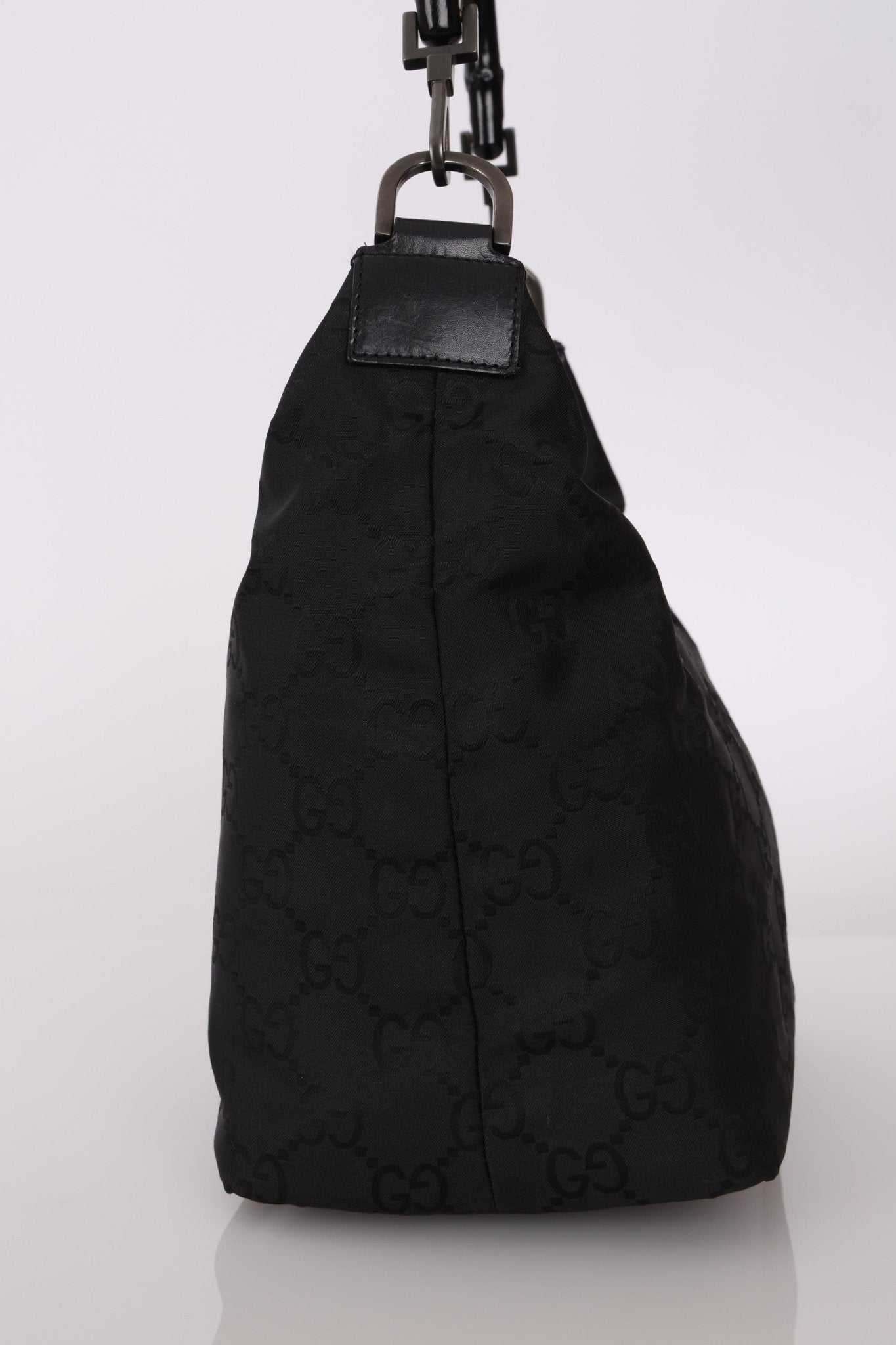 Gucci Monogram Nylon Bamboo Shoulder Bag - FashioNica