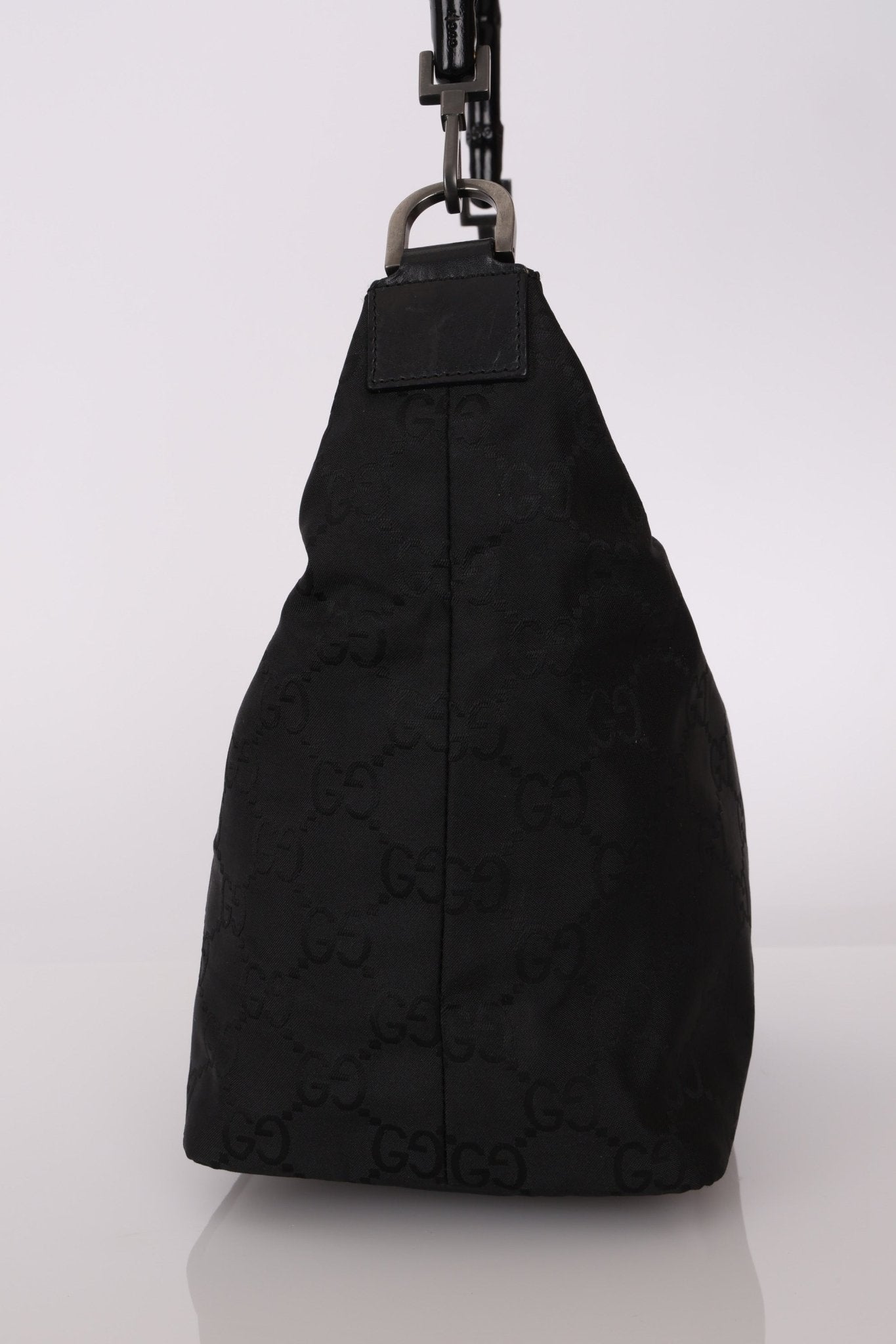 Gucci Monogram Nylon Bamboo Shoulder Bag - FashioNica